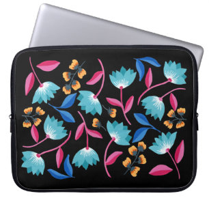 Färgrik folkkonst blommig laptop fodral