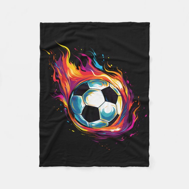 Färgrik fotboll Ll  Fleecefilt (Framsidan)