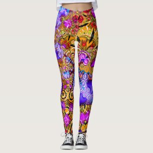 Färgrik Fractalsammelsurium Leggings