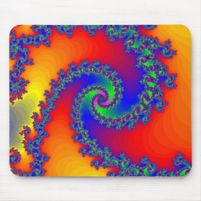 Färgrik Fractalspiral: Musmatta (Framsidan)