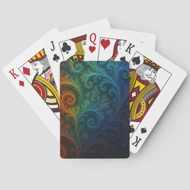 Färgrik Fraktal Casinokort (Baksidan)
