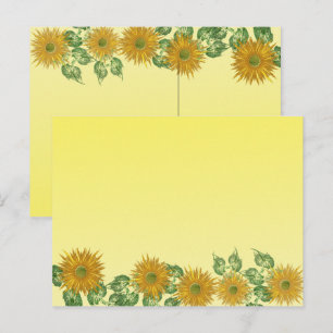 Färgrik Fraktal Gul Blomma Blad Kant Vykort