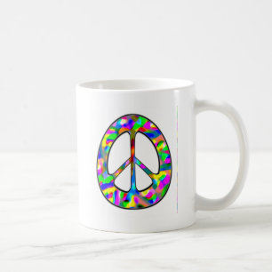 färgrik fredstecken kaffemugg
