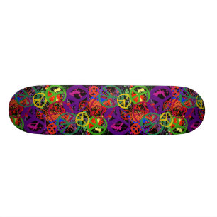 FÄRGRIK FREDSTECKENCOLLAGE MINI SKATEBOARD BRÄDA 18,5 CM