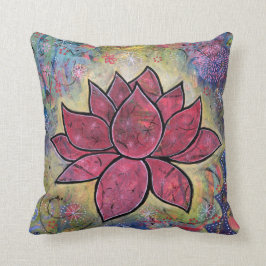 Färgrik fridsam lotusblomma kudde