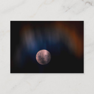 Färgrik full Lunar måneregnbågehimmel Visitkort