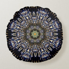 Färgrik fyrverkeriMandala Rund Kudde