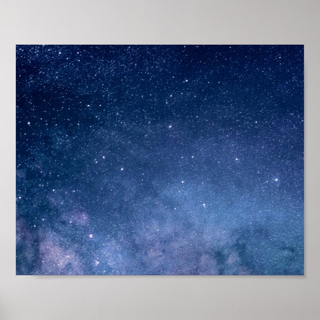 Färgrik galax natthimmel | Blinkande stjärnor Kosm Poster (Framsidan)
