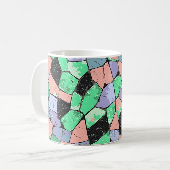 Färgrik galen stenmönster kaffemugg (Framsida vänster)