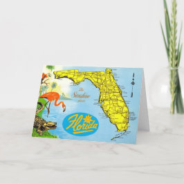 Färgrik gammal Florida-karta Kort