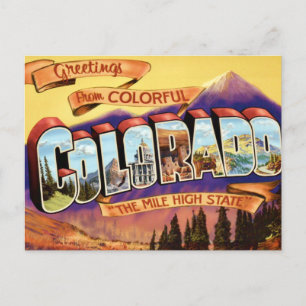 Färgrik gammal hälsning från Colorado Vykort