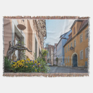 Färgrik gata i Rothenburg ob der Tauber Filt