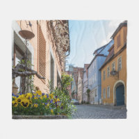 Färgrik gata i Rothenburg ob der Tauber