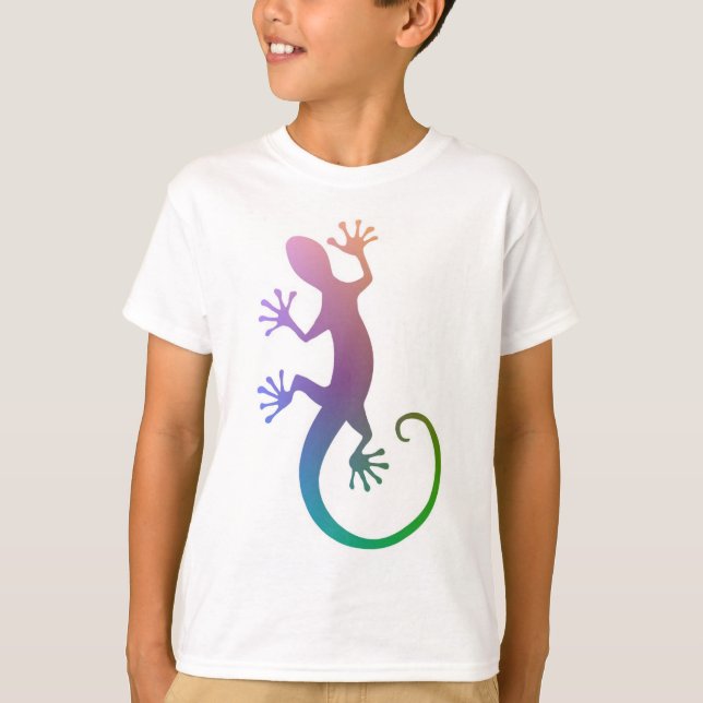 Färgrik Gecko Tee Shirt (Framsida)