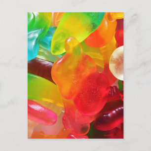 färgrik gelé-gummi-struktur vykort
