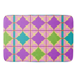 Färgrik geometrisk abstrakt design badrumsmatta