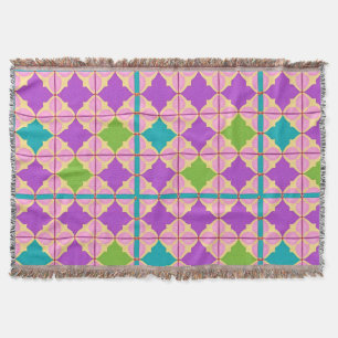 Färgrik geometrisk abstrakt design filt