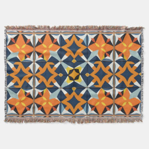 Färgrik geometrisk abstrakt design filt