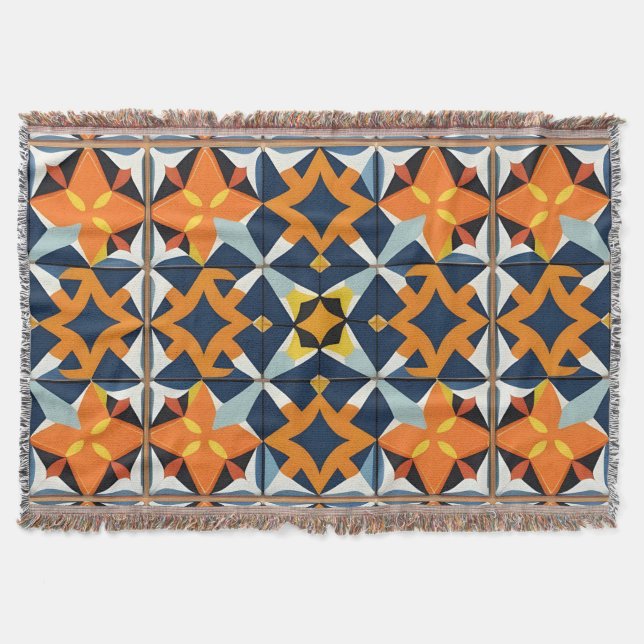 Färgrik geometrisk abstrakt design filt (Framsidan)