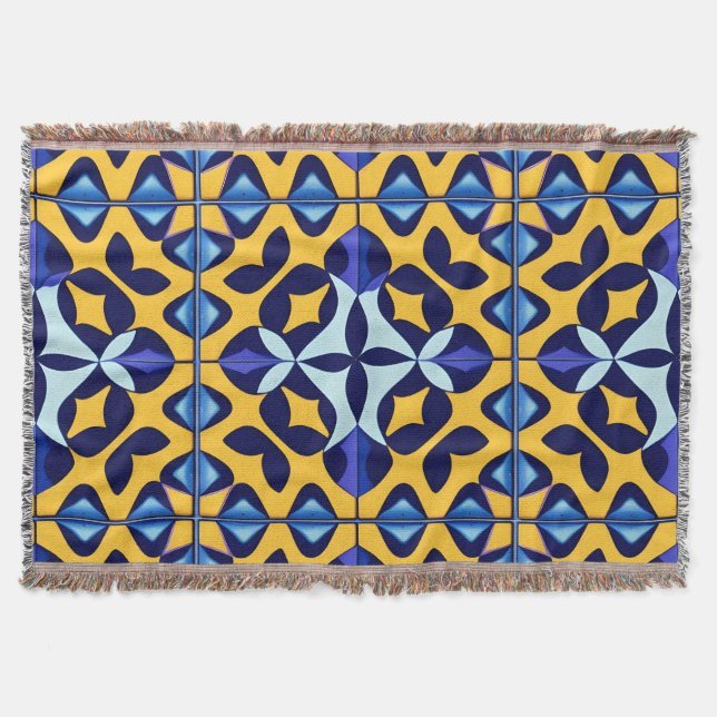 Färgrik geometrisk abstrakt design filt (Framsidan)