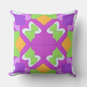 Färgrik geometrisk abstrakt design kudde