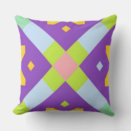 Färgrik geometrisk abstrakt design kudde