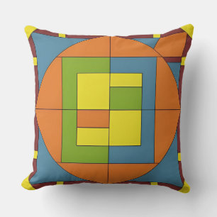 Färgrik geometrisk abstrakt design kudde
