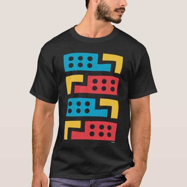 Färgrik geometrisk abstrakt komposition t shirt (Framsida)