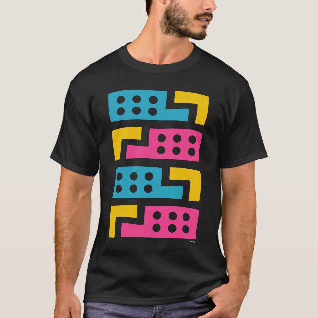 Färgrik geometrisk abstrakt komposition t shirt (Framsida)