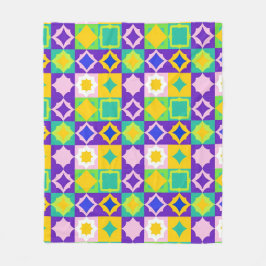 Färgrik geometrisk abstrakt konst fleecefilt