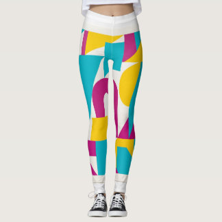 Färgrik geometrisk abstrakt modern konstdesign leggings