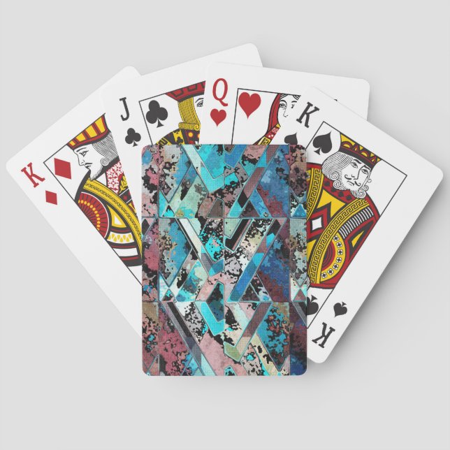 Färgrik geometrisk abstrakt mönster casinokort (Baksidan)