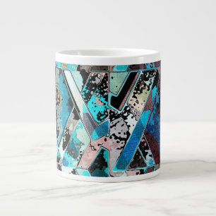 Färgrik geometrisk abstrakt mönster jumbo mugg