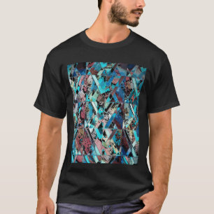 Färgrik geometrisk abstrakt mönster t shirt