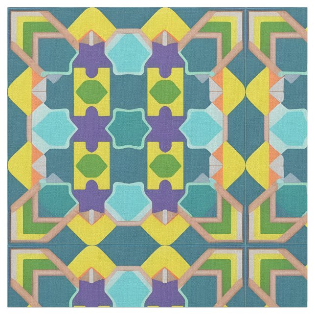 Färgrik geometrisk abstrakt mönster tyg (Närbild)