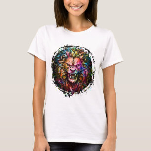 FÄRGRIK GEOMETRISK ABSTRAKT STORSLAGET LEJON VråL T Shirt