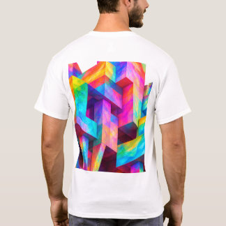 Färgrik geometrisk abstrakt t-shirt – livlig mode
