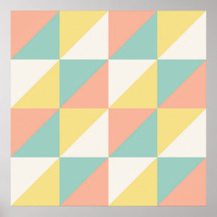 Färgrik geometrisk abstrakt triangelmönster poster