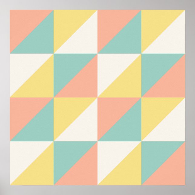 Färgrik geometrisk abstrakt triangelmönster poster (Framsidan)