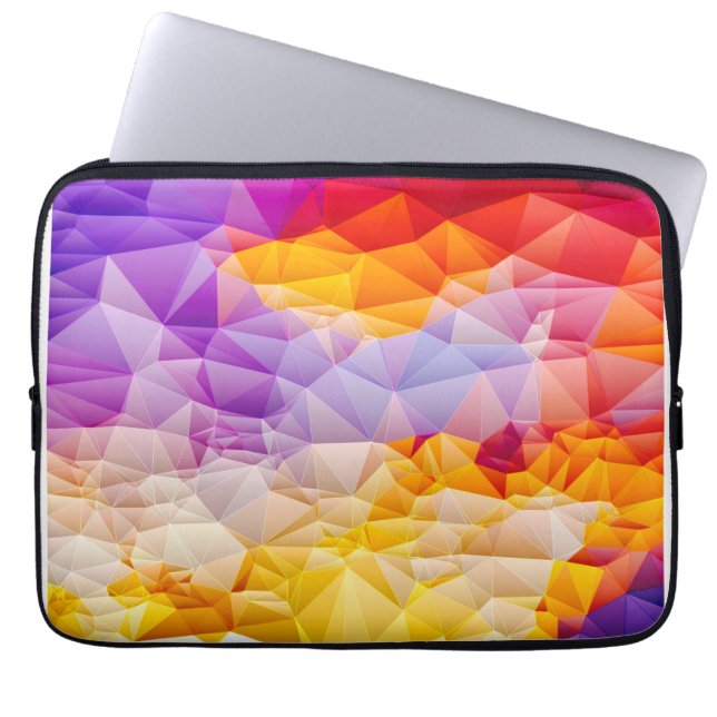 Färgrik geometrisk abstrakt väggkonst laptop fodral (Framsidan)