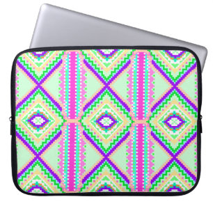 Färgrik geometrisk boho-mönster laptop fodral