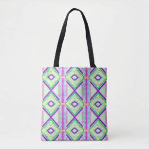 Färgrik geometrisk boho-mönster tygkasse