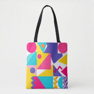 Färgrik geometrisk design Totebag Tygkasse