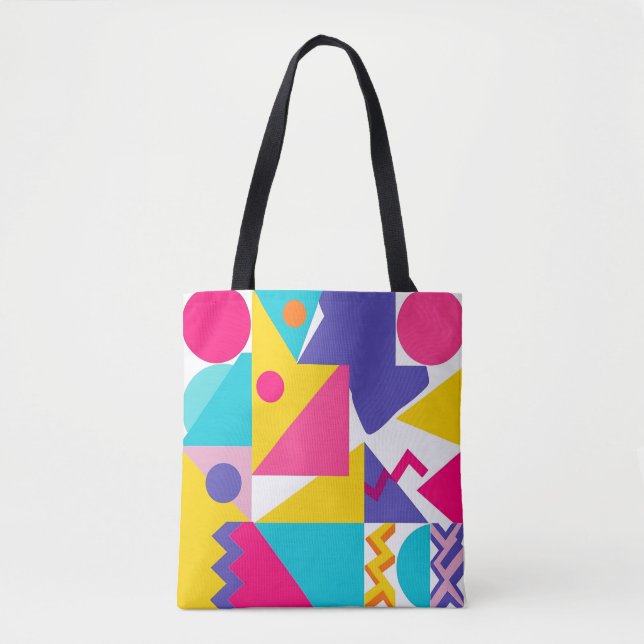 Färgrik geometrisk design Totebag Tygkasse (Framsida)