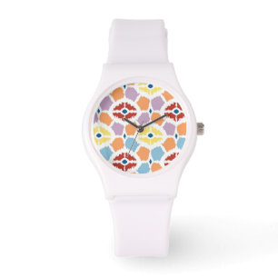 Färgrik geometrisk diamantikat armbandsur