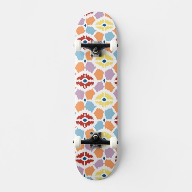 Färgrik geometrisk diamantikat mini skateboard bräda 18,5 cm (Framsida)