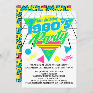 Färgrik geometrisk födelsedagsfest för inbjudningar