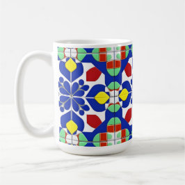 Färgrik geometrisk inspirerad blommig mönster kaffemugg