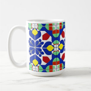 Färgrik geometrisk inspirerad blommig mönster kaffemugg