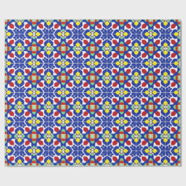 Färgrik geometrisk inspirerad blommig mönster presentpapper